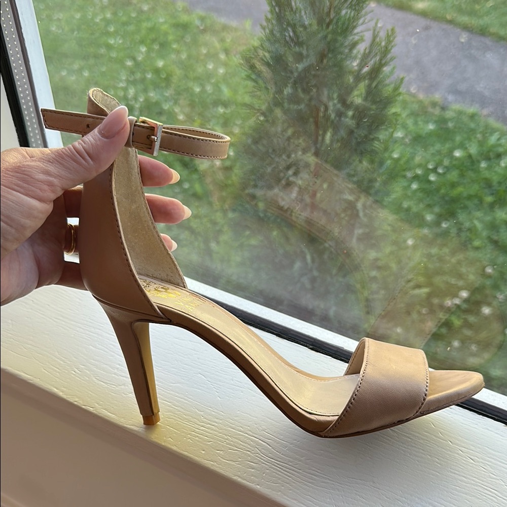 Vince Camuto Tan Ankle Strap Heels